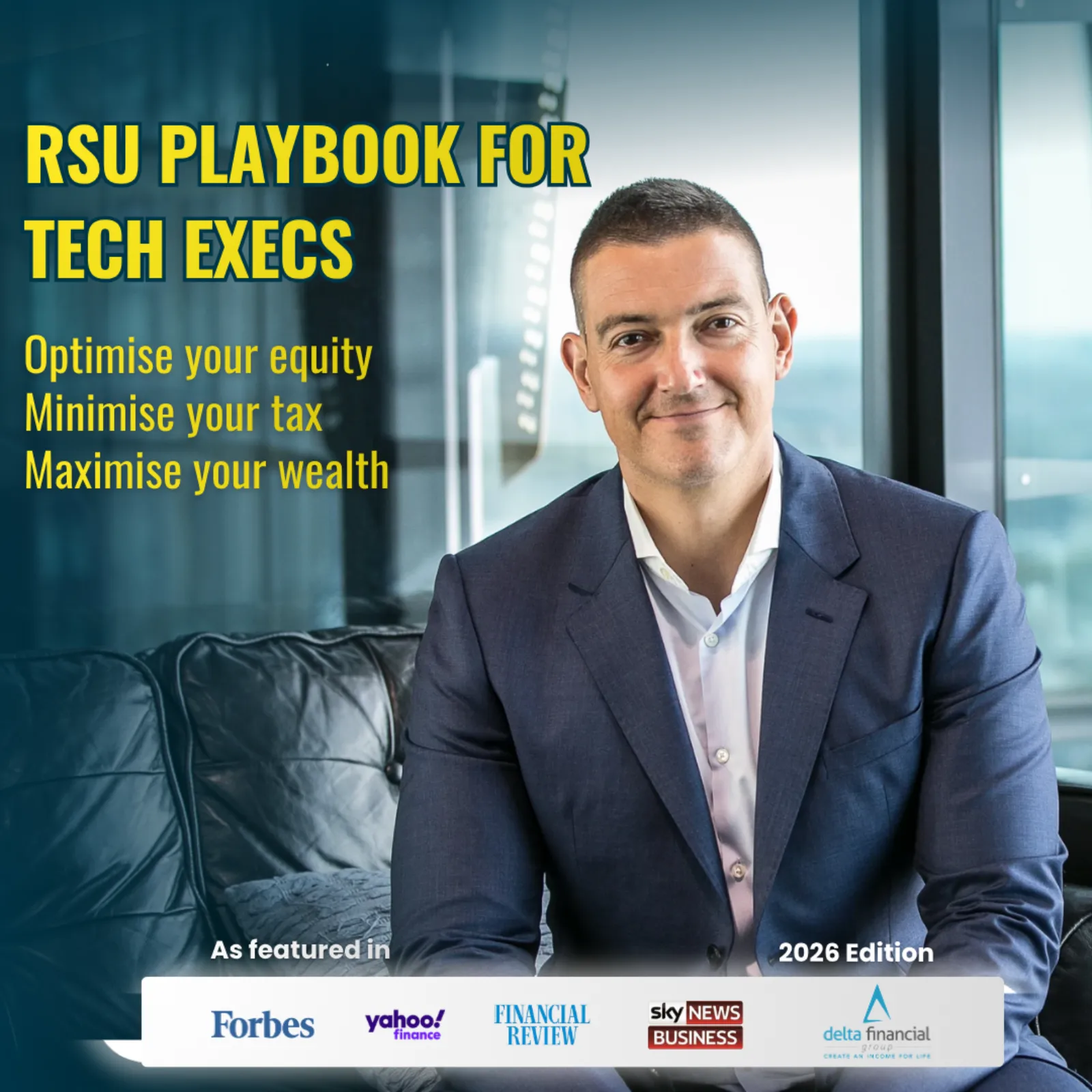 Mike Sikar holding the RSU Playbook for Tech Execs